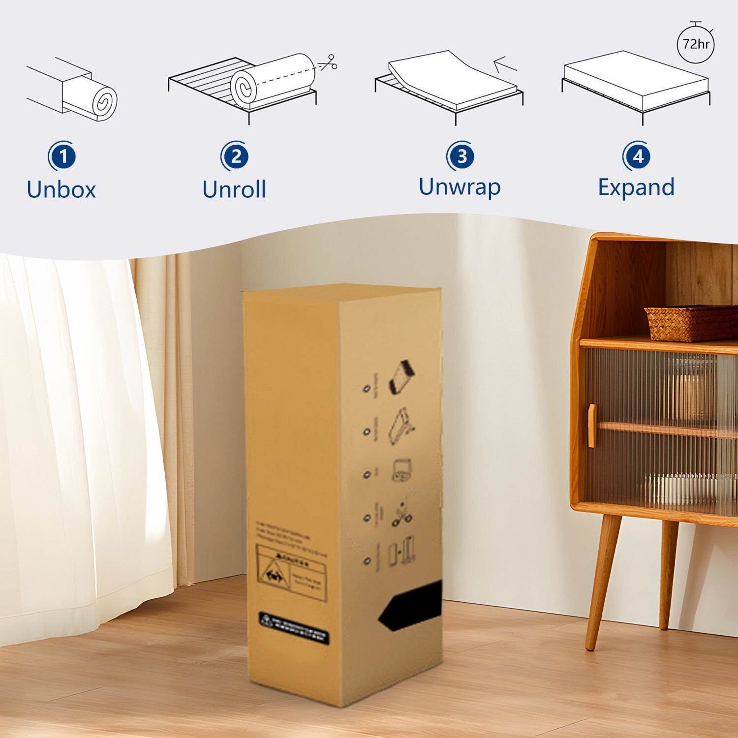 10"12"14" Hybrid Spring Mattress Twin Full Queen King Size Memory Foam in a Box