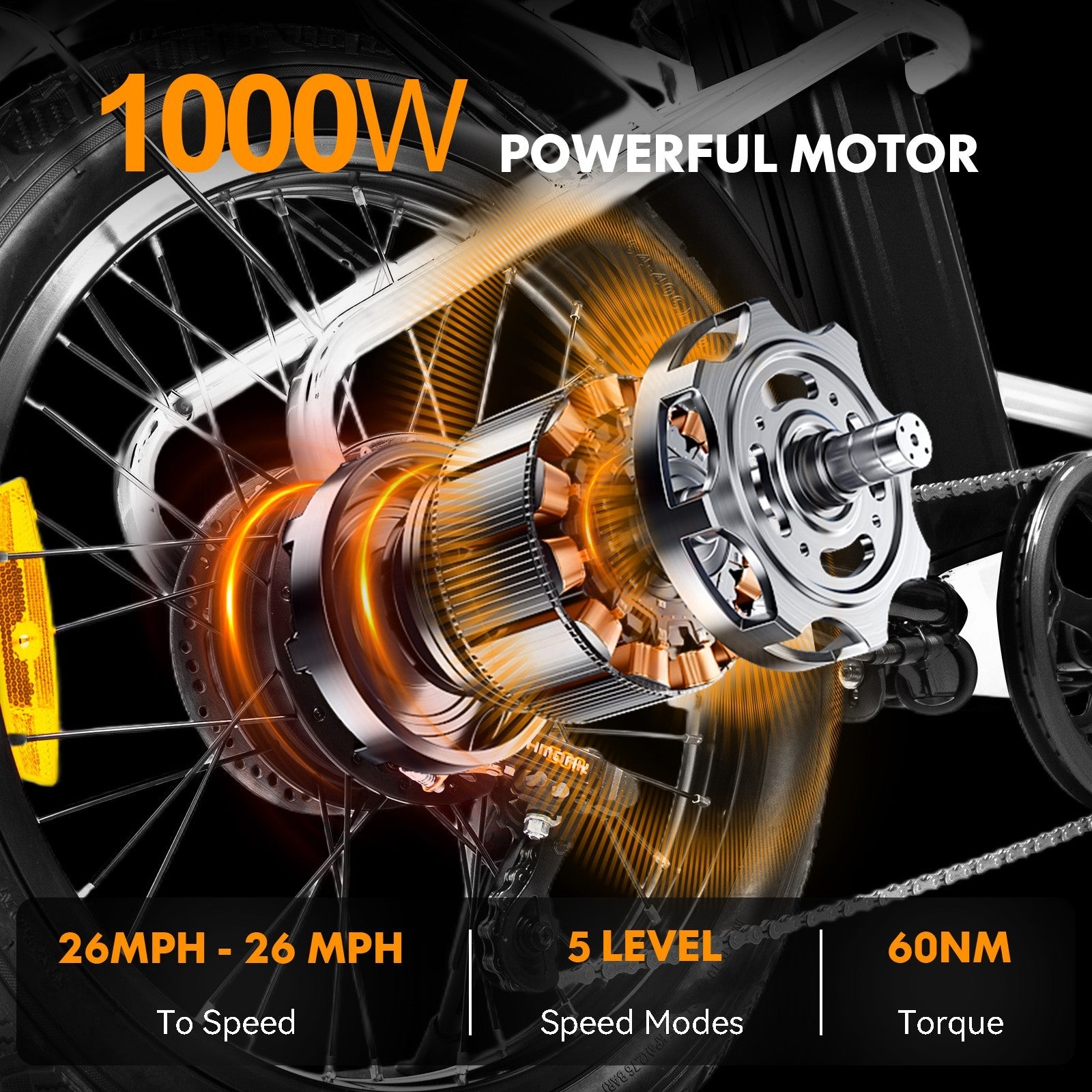 1000W 48V Electric Bike For Adult 10AH 26MPH 32Miles City Commuting E-bike