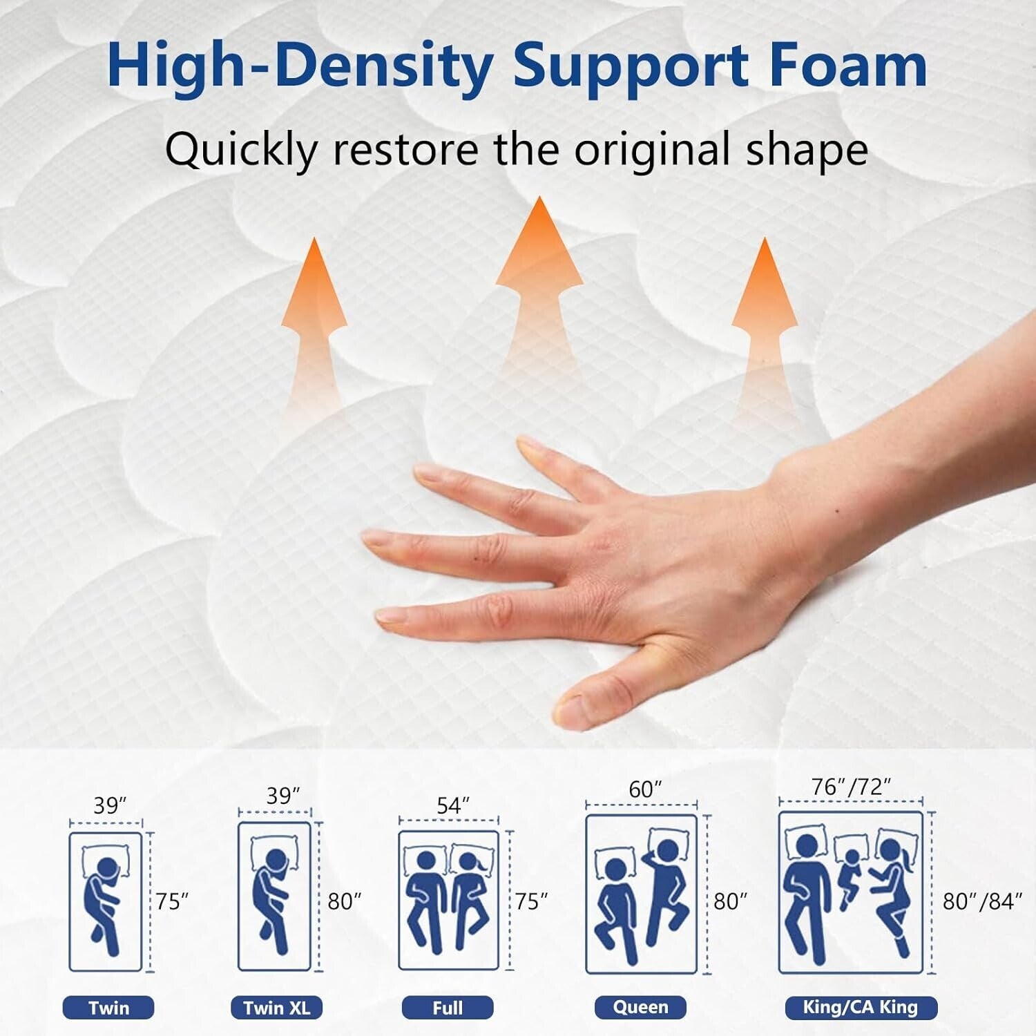 10" 14" Memory Foam Twin Full Queen King Size Spring Hybrid Mattress in a Box