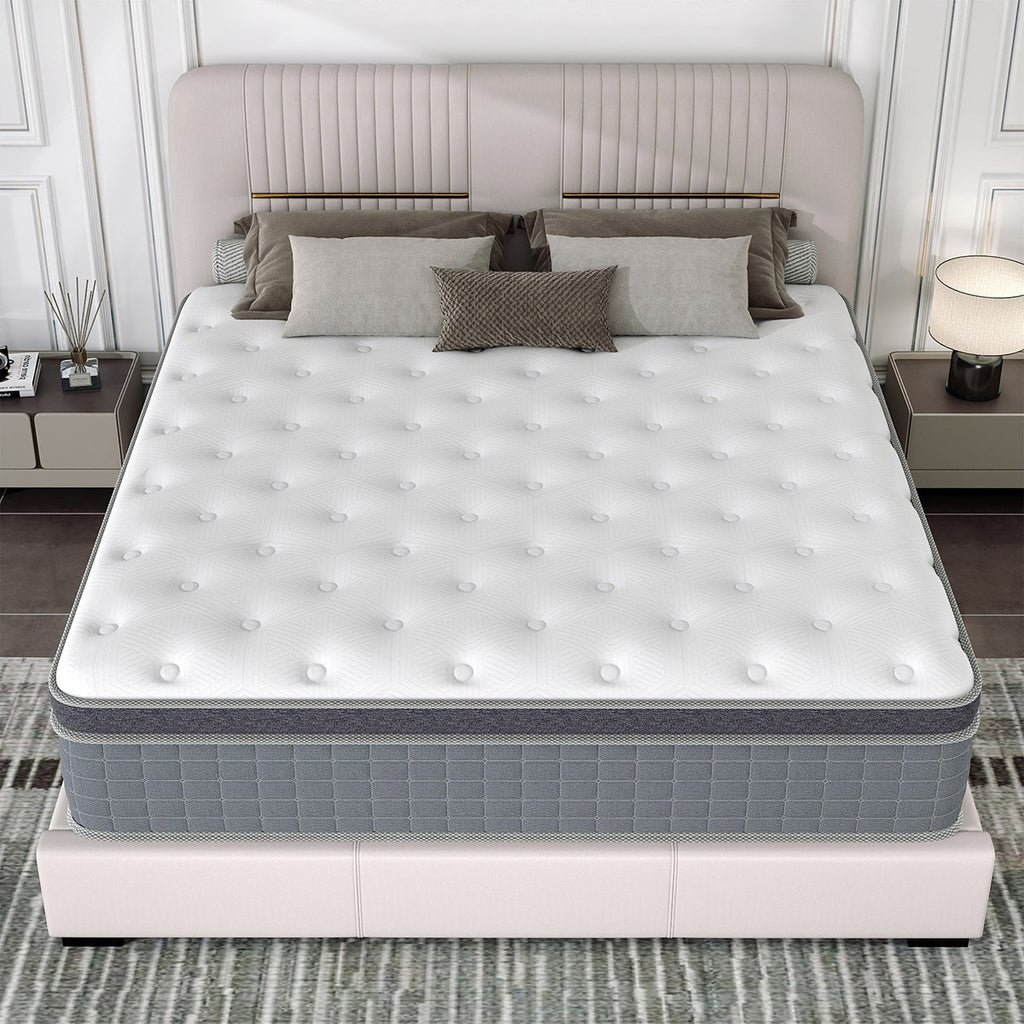 10" 12" 14" Hybrid Mattress Gel Memory Foam Spring Twin Full Queen King In A Box
