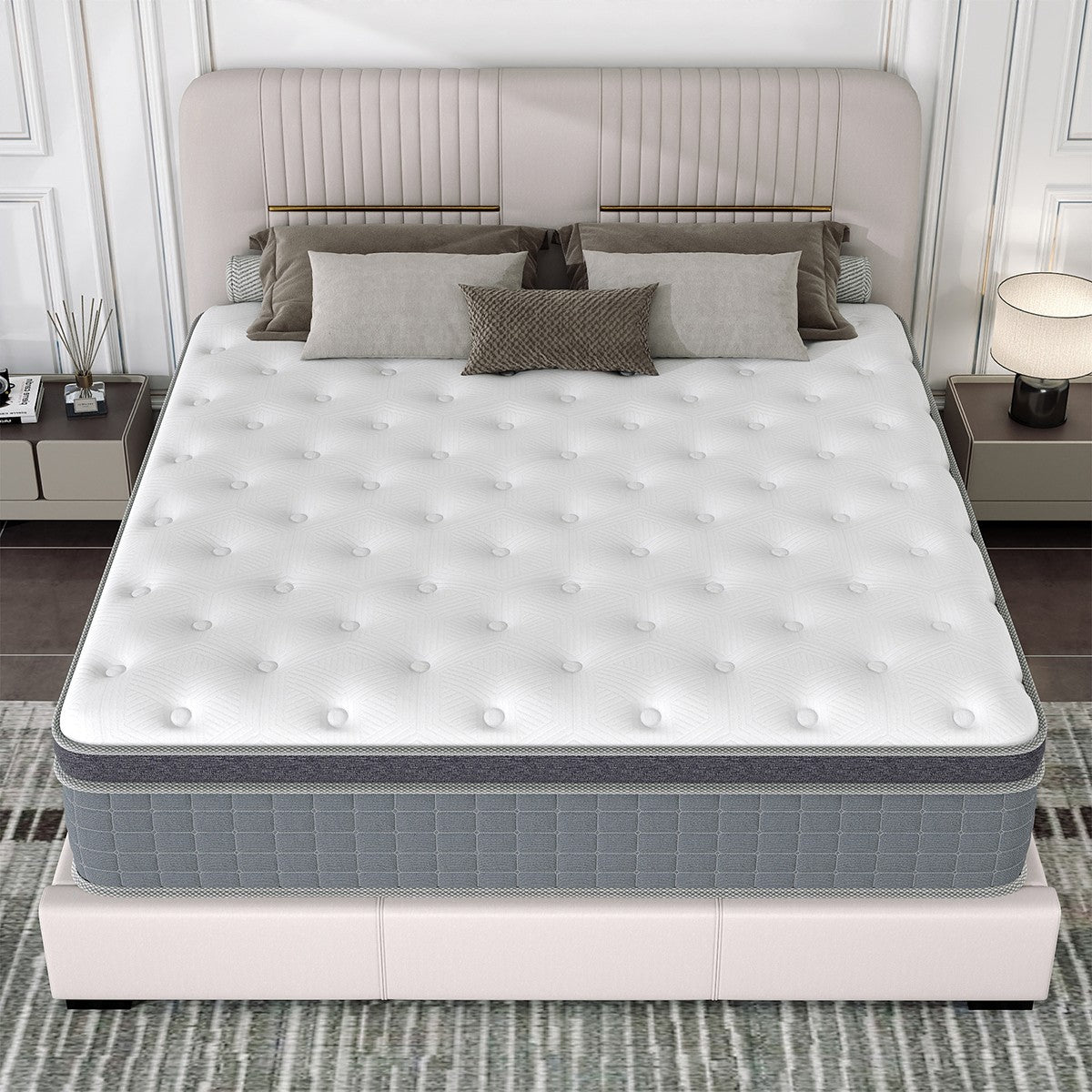 10" 12" 14" Hybrid Mattress Gel Memory Foam Spring Twin Full Queen King In A Box