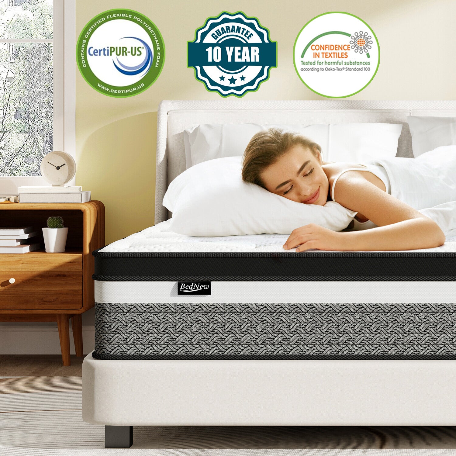 10/12/14 Inch Hybrid Gel Memory Foam Mattress Twin Full Queen King Size In a Box