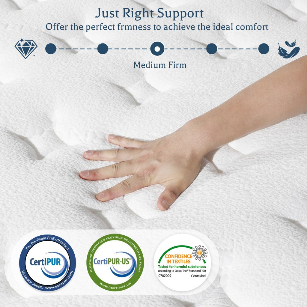 10"/12"/14" Twin Full Queen King Mattress In a Box Gel Memory Foam Hybrid Spring