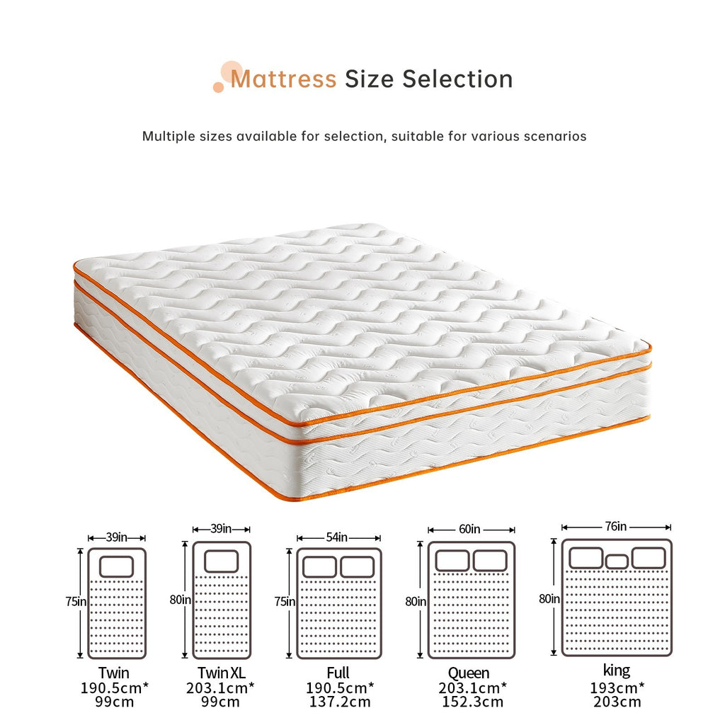 10" 12"Twin Full Queen King Size Gel Memory Foam Hybrid Spring Mattress In A Box