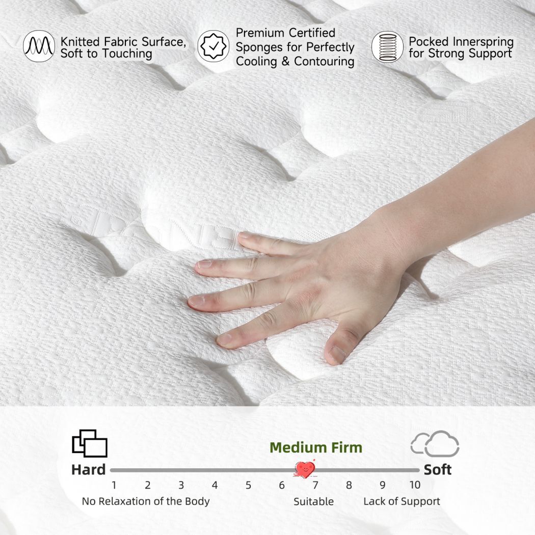 12" 14" Gel Memory Foam Hybrid Mattress Spring Twin Full Queen King In A Box