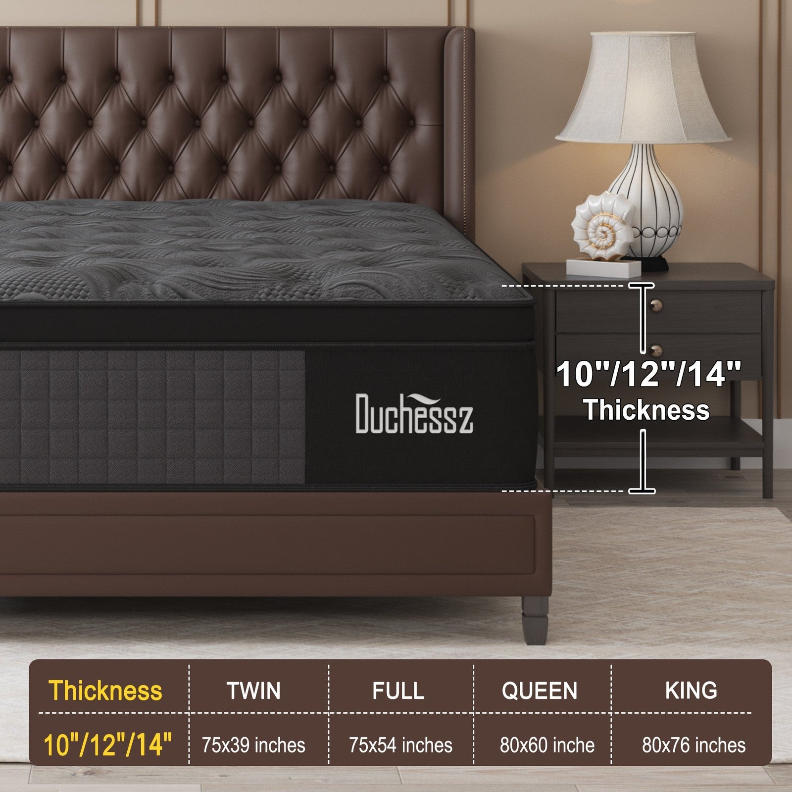 10"12"14" Twin Full Queen King Size Mattress in a Box Hybrid Spring Memory Foam