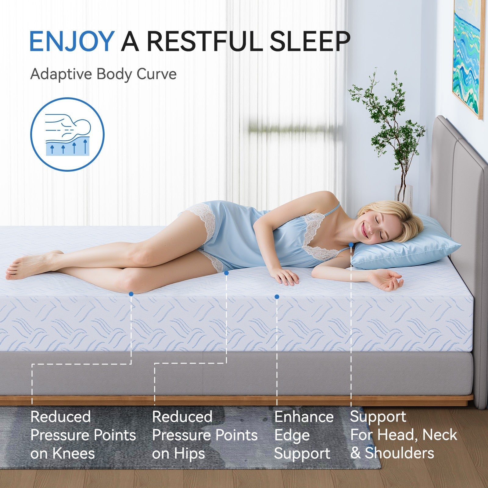 10" 14" Memory Foam Twin Full Queen King Size Spring Hybrid Mattress in a Box