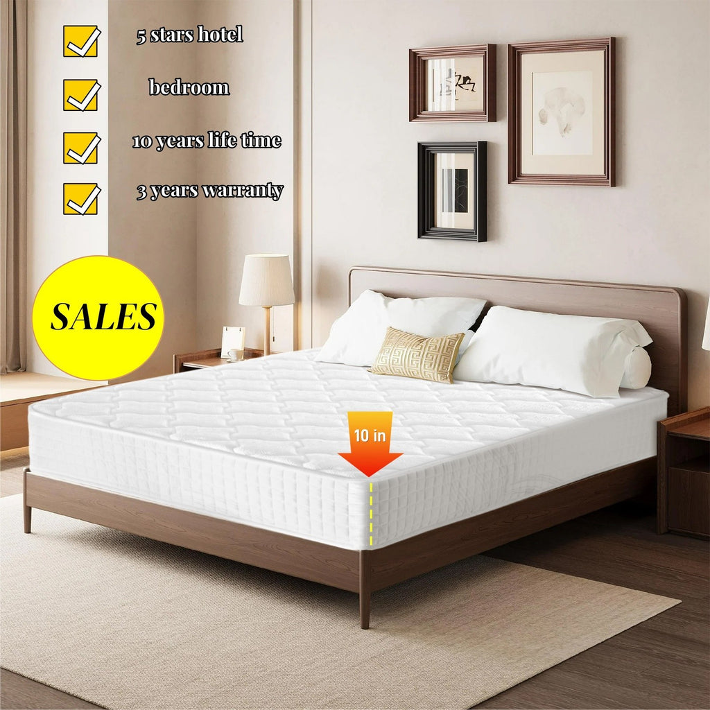 10"12" Twin Full Queen King Size Mattress in a Box Hybrid Spring Gel Memory Foam