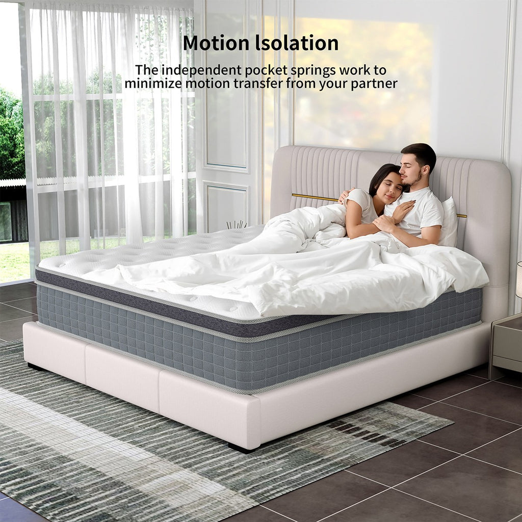 10" 12" 14" Hybrid Mattress Gel Memory Foam Spring Twin Full Queen King In A Box