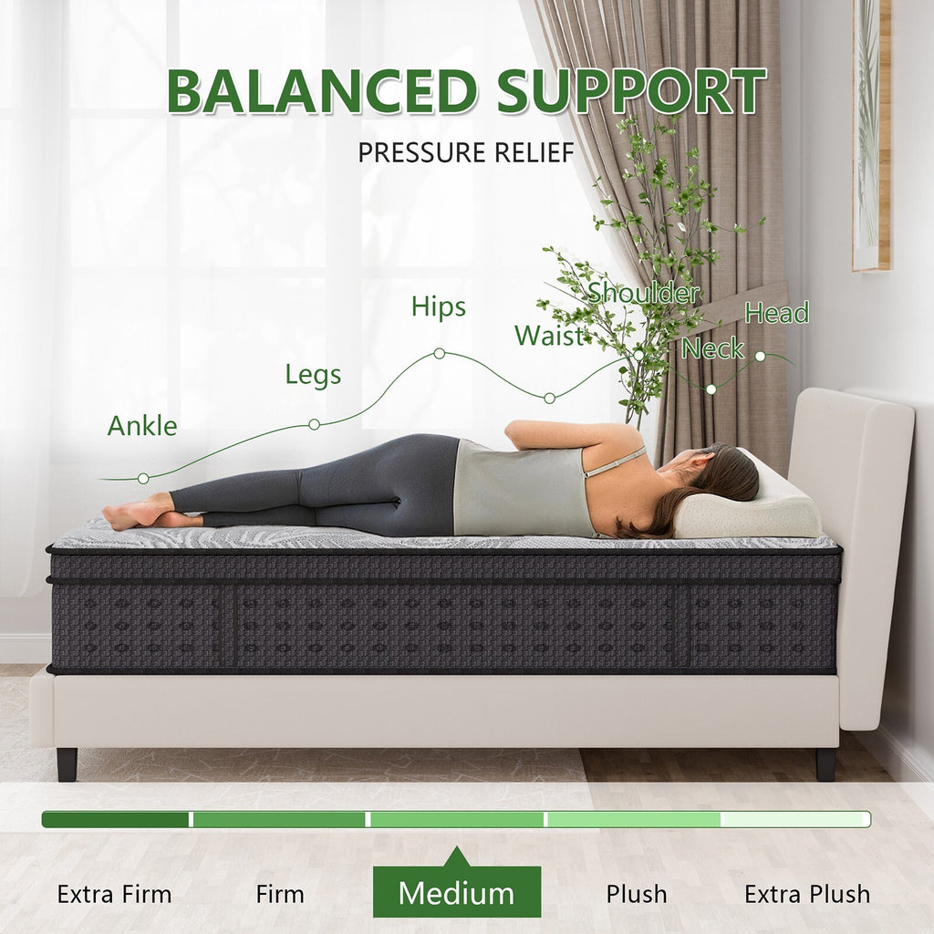 10"12"14" Hybrid Spring Mattress Twin Full Queen King Size Memory Foam in a Box