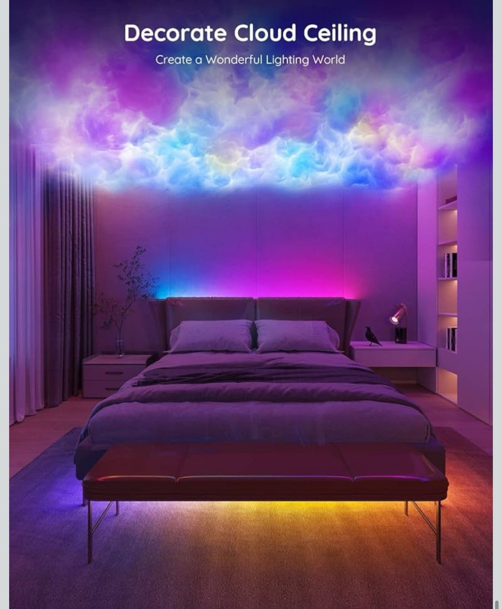 100Ft RGBIC LED Strip Lights, Smart LED Lights Work with Alexa and Google Assist