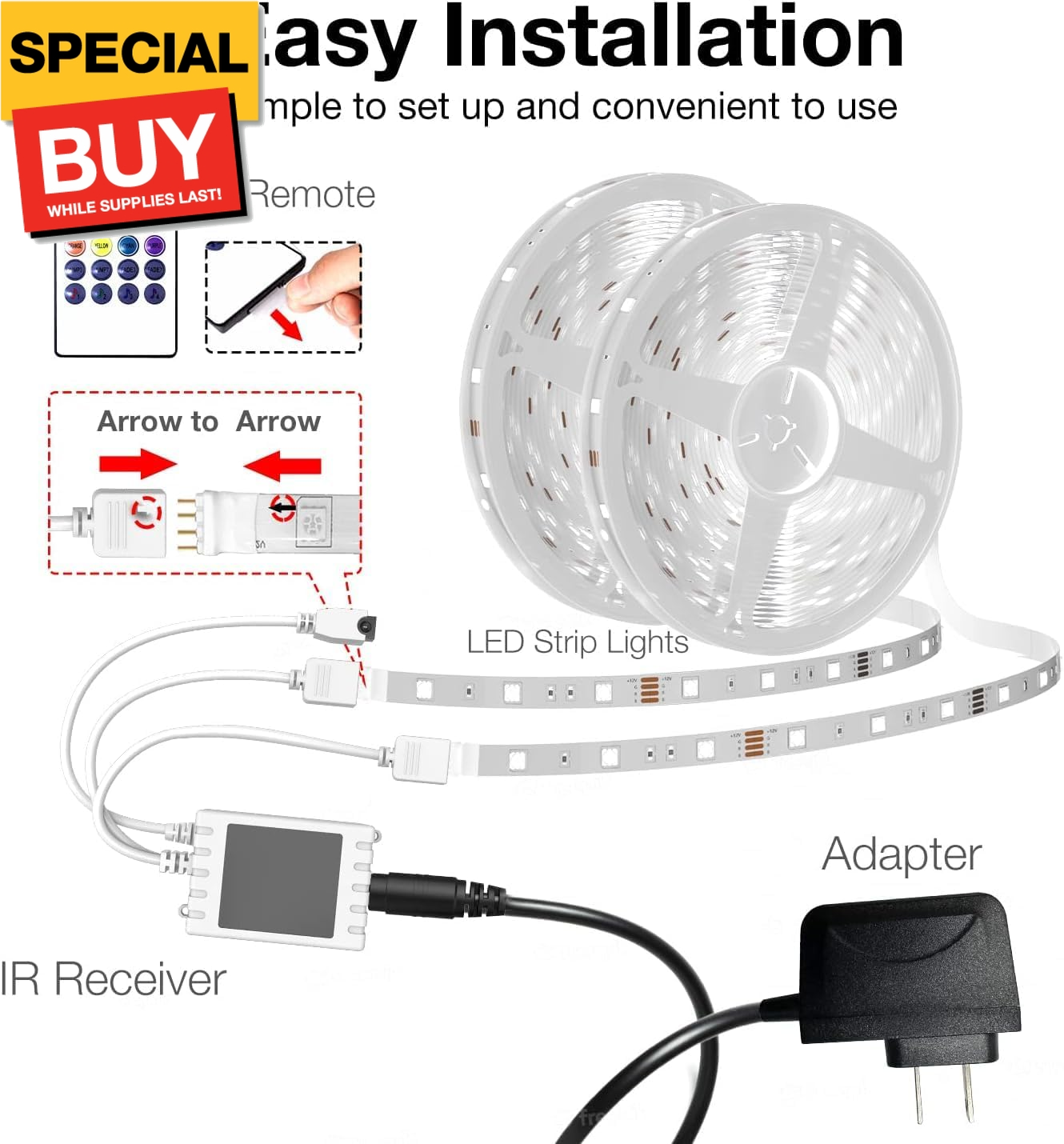 100 ft Smart WiFi Led Lights, Led Strip Lights Work with Alexa and Google Assist