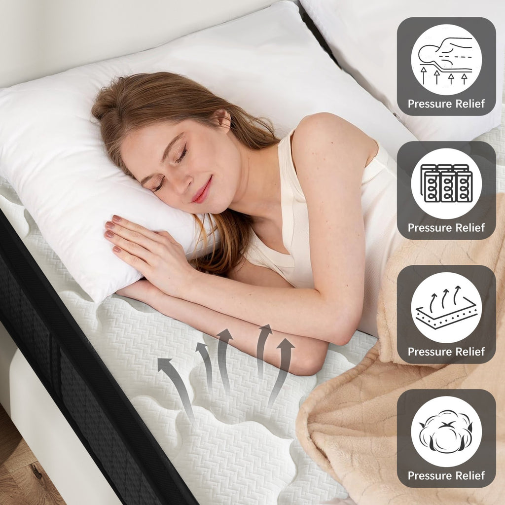 10" 12" 14" Gel Memory Foam Spring Hybrid Twin Full Queen King Mattress in A Box