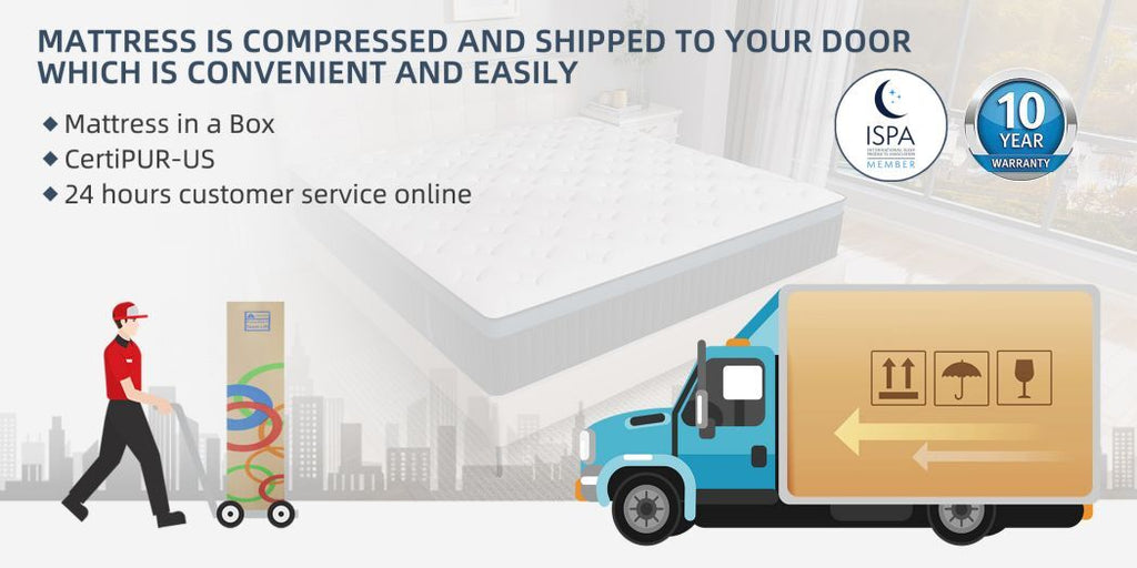 12" 14" Mattress in a Box Twin Full Queen King Size Memory Foam Pocket Spring