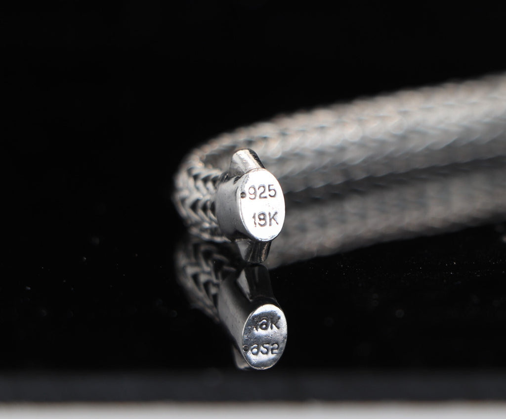 $1,195 John Hardy Silver 18K Yellow Gold Pave Diamond 6.5mm Wheat Chain Bracelet