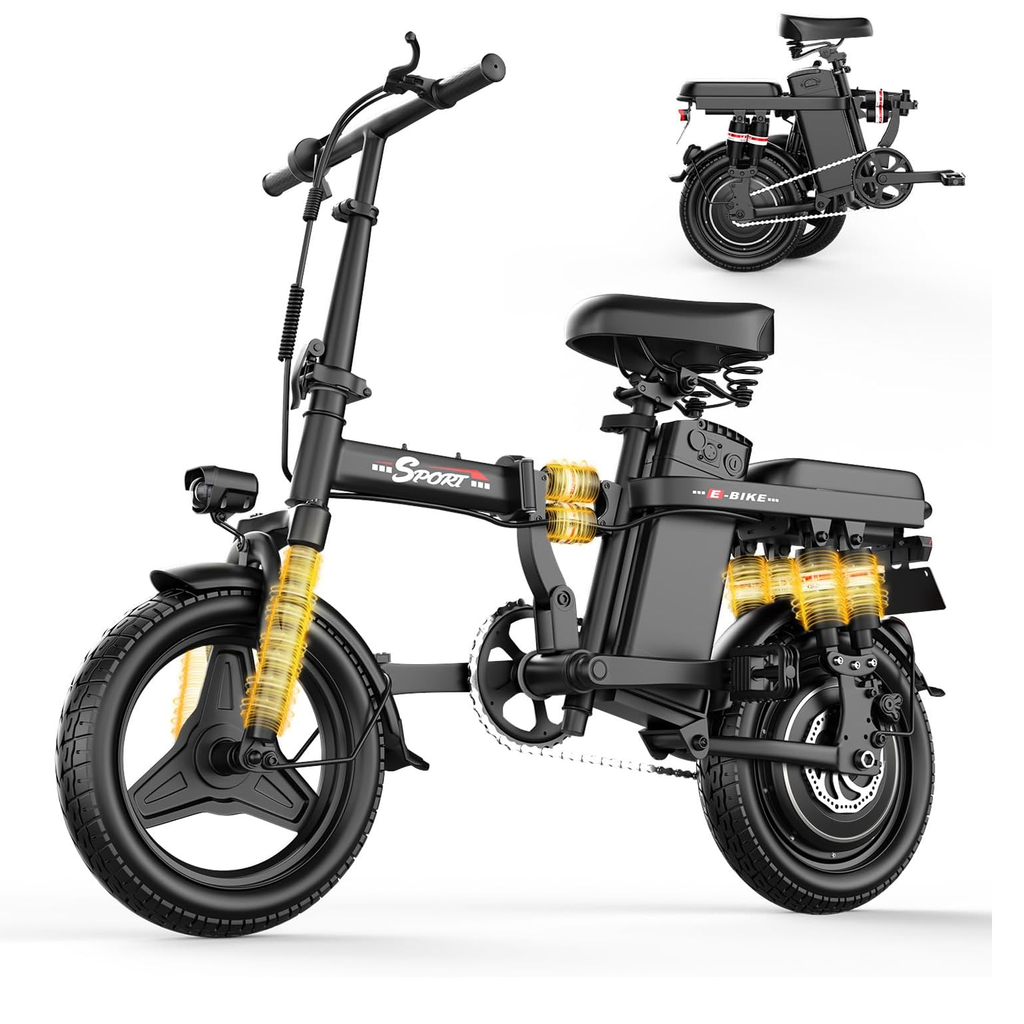 1000W Folding Electric Bike for Adults & Teens 14'' Commuting Bike 25MPH UL2849