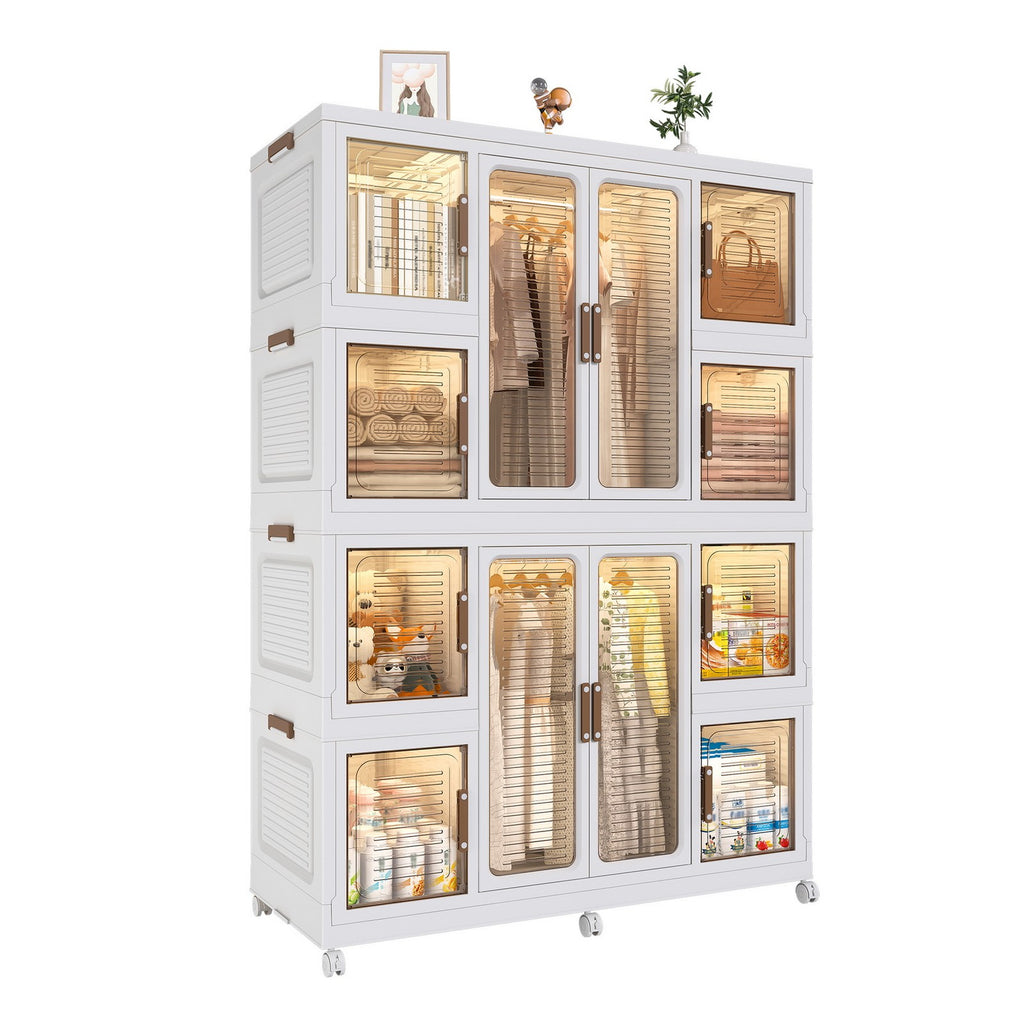 12 Cubes Portable Wardrobe Closet Mobile Organizer Cabinet Dresser DIY Assembly