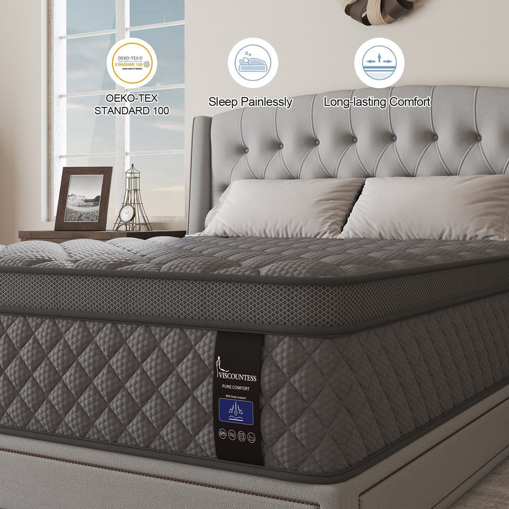 10/12/14Inch Memory Foam Twin Full Queen King Hybrid Spring Mattress In A Box