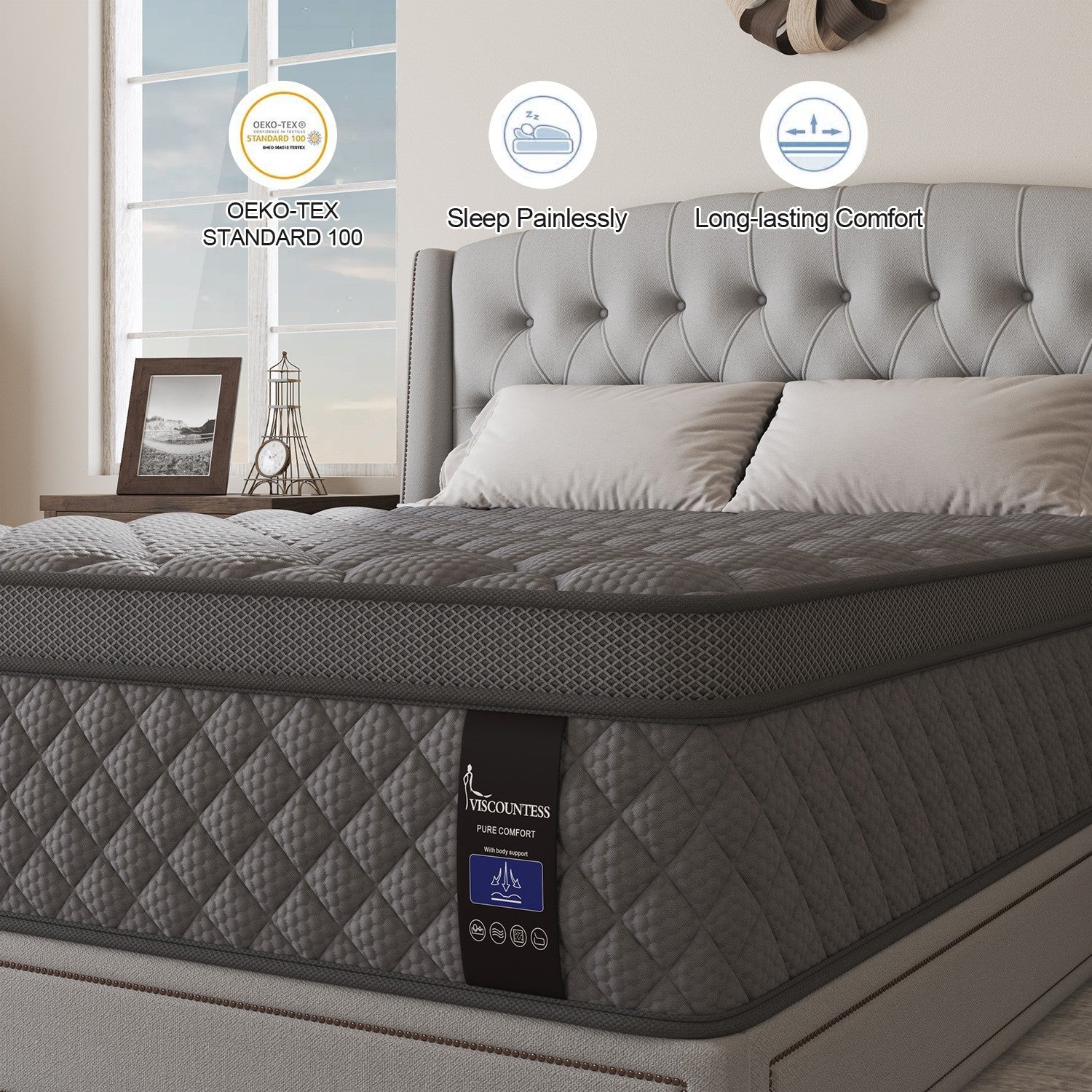 10/12/14Inch Memory Foam Twin Full Queen King Hybrid Spring Mattress In A Box