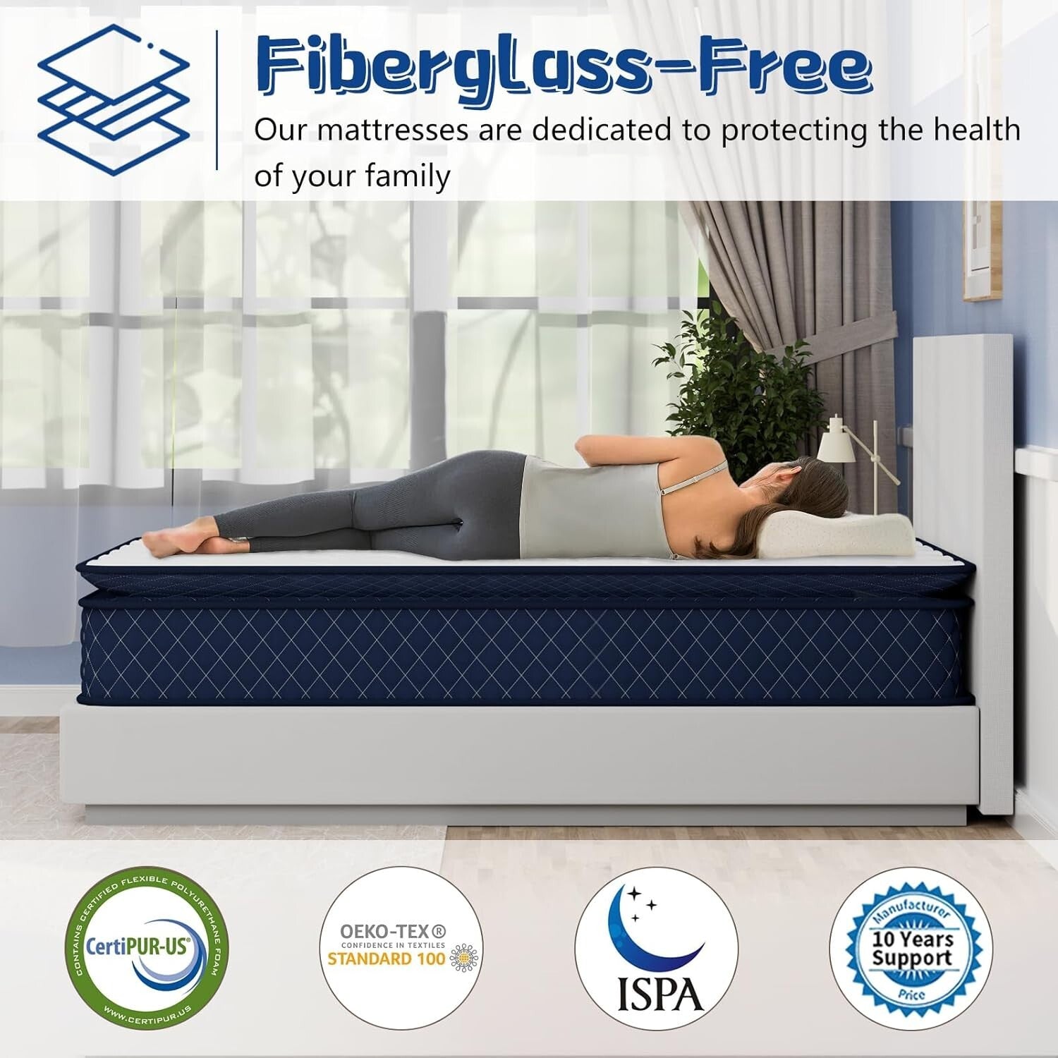 10"12"14" Hybrid Spring Mattress Twin Full Queen King Size Memory Foam in a Box