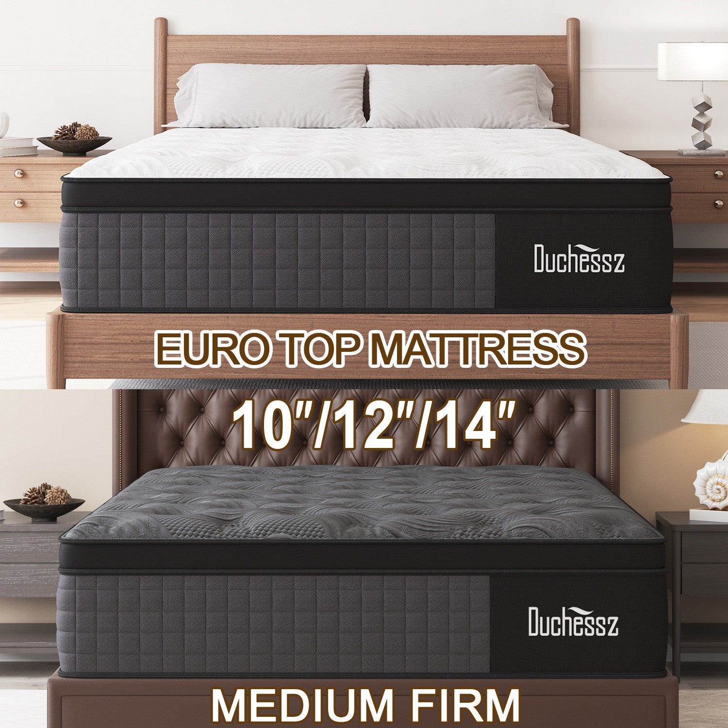 10"12"14" Twin Full Queen King Size Mattress in a Box Hybrid Spring Memory Foam