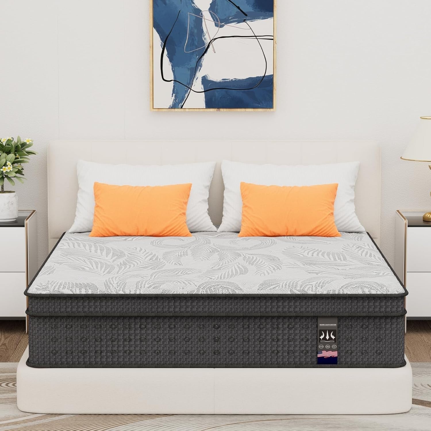 12" 14" Twin Full Queen King Size Hybrid Spring Mattress Memory Foam in a Box